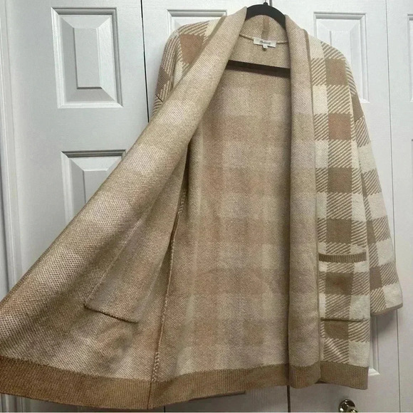 Madewell Minetta Sweater Coat in Buffalo Check Plaid Cardigan Wool Size XS - Picture 3 of 9